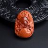 玫瑰红南红富甲一方吊坠-红掌柜