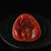 川料天然柿子红南红碟恋花吊坠-红掌柜