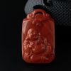 川料天然柿子红南红弥勒佛吊坠-红掌柜