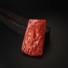 川料玫瑰红南红关羽吊坠-红掌柜