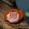 柿子红南红兽面吊坠-红掌柜