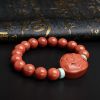 柿子红满肉南红兽首手链 - 红掌柜珠宝