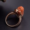 18K金镶嵌川料满肉柿子红南红戒指-红掌柜