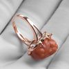 满肉柿子红南红貔貅戒指-红掌柜
