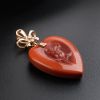 川料柿子红爱心玫瑰吊坠-红掌柜