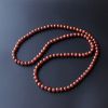 川料天然柿子红火焰纹南红项链-红掌柜