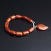 天然柿子红南红桶珠手串-红掌柜