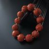 14mm天然柿子红南红貔貅珠手串-红掌柜
