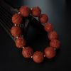 川料天然柿子红南红貔貅珠手串-红掌柜