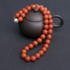 天然11.5mm柿子红南红项链-红掌柜