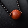 天然柿子红南红回纹珠项链-红掌柜