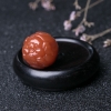 天然南红招财猪圆珠-红掌柜