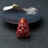 川料天然柿子红南红兽面吊坠-红掌柜