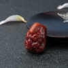 天然柿子红南红兽面吊坠-红掌柜