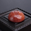 川料天然玫瑰红南红摆件-红掌柜