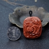 天然柿子红南红蝶恋花吊坠-红掌柜