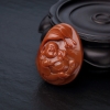 天然柿子红南红佛吊坠-红掌柜
