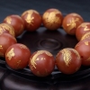 川料天然柿子红南红单圈手串-红掌柜