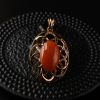 18K金镶柿子红南红吊坠-红掌柜
