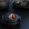 川料柿子红南红戒指-红掌柜