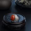 银镶柿子红南红戒指-红掌柜