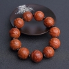 川料天然柿子红南红回纹珠手串-红掌柜