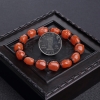 樱桃红南红佛头珠单圈手串-红掌柜