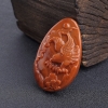 天然柿子红南红大展鸿图吊坠-红掌柜