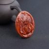 天然火焰纹南红蝶恋花吊坠-红掌柜