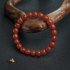 天然南红桶珠单圈手串-红掌柜