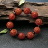 川料天然柿子红南红貔貅珠单圈手串-红掌柜