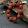 天然柿子红南红貔貅珠单圈手串-红掌柜