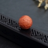 天然柿子红南红雕花圆珠-红掌柜