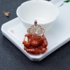 18K金镶南红花鸟吊坠-红掌柜