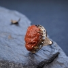 川料天然柿子红南红龙头戒指-红掌柜