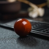 24.5mm天然柿子红南红圆珠-红掌柜