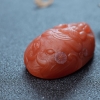 天然柿子红南红普贤菩萨吊坠-红掌柜