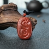柿子红南红仿古龙吊坠-红掌柜