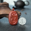 柿子红南红仿古龙吊坠-红掌柜