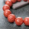 天然南红雕花圆珠手串-红掌柜
