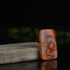 柿子红南红松鹤延年吊坠-红掌柜