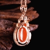 银镶锆石天然南红吊坠-红掌柜