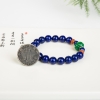 9.1mm天然阿富汗紫蓝色青金石单圈手串-红掌柜