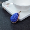 天然深蓝色青金石牡丹花吊坠-红掌柜