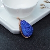 18K金镶钻深蓝色青金石牡丹花吊坠-红掌柜