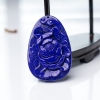 深蓝色青金石花吊坠-红掌柜