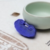 天然深蓝色青金石如意锁吊坠-红掌柜