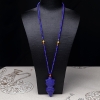 阿富汗天然紫蓝色青金石金刚杵项链-红掌柜