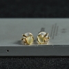 18k天然绿色金绿宝石猫眼耳钉-红掌柜