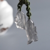 缅甸天然冰种浅灰水沫玉玉兰花吊坠 - 红掌柜